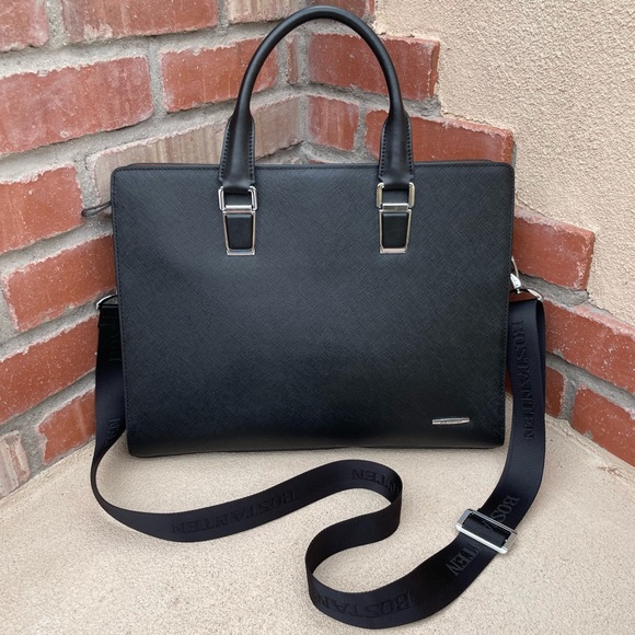 🆕BOSTANTEN Formal Leather Briefcase LAPTOP BUSINESS Shoulder BAG - Picture 2 of 16